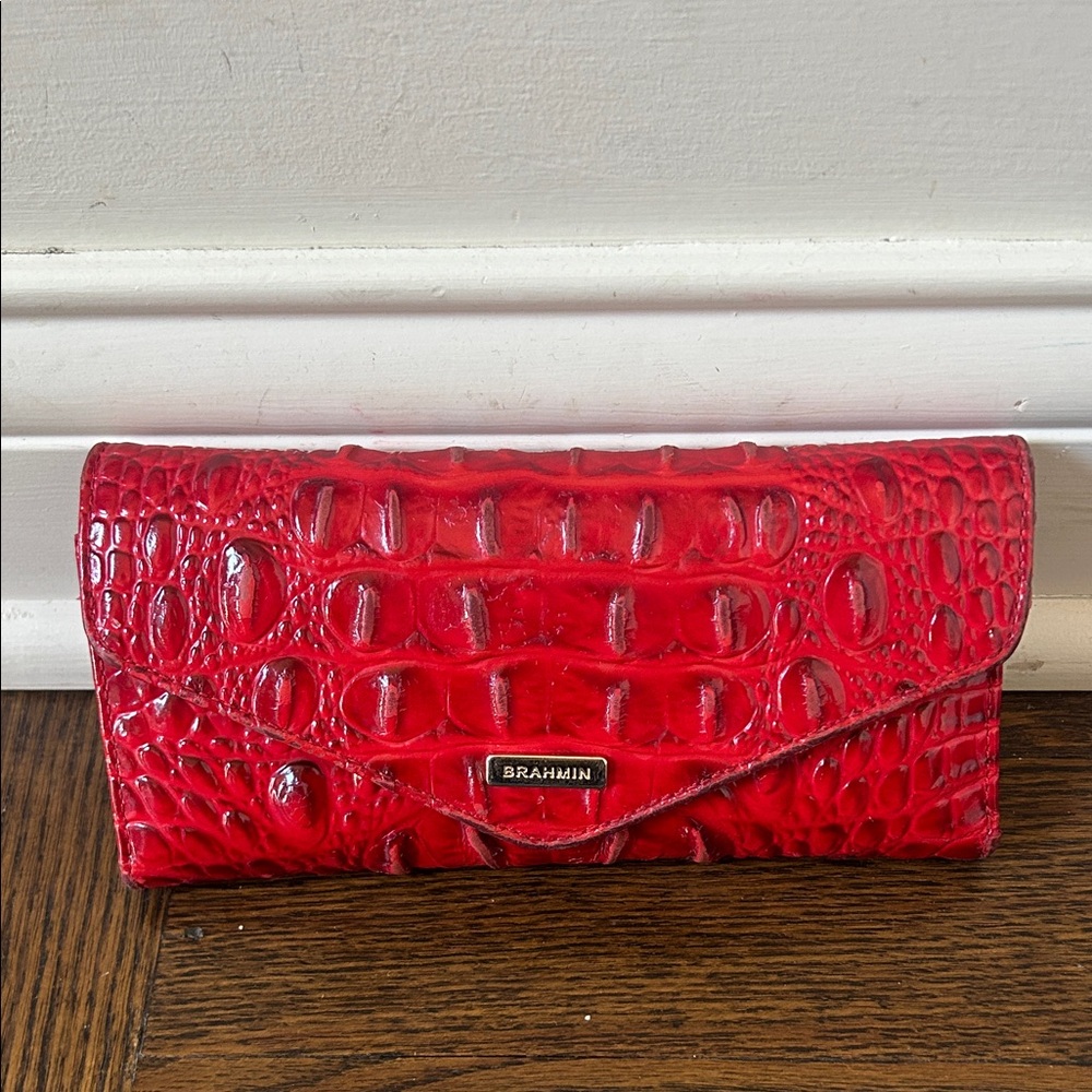 Brahmin Red Crocodile Embossed Women's Veronica wallet